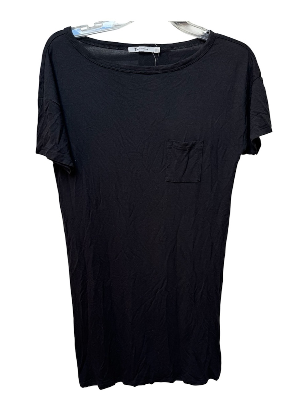 T by Alexander Wang Black Short Sleeve T Shirt Pocket Dress
